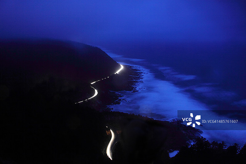 俄勒冈州海岸101号公路黄昏景色图片素材