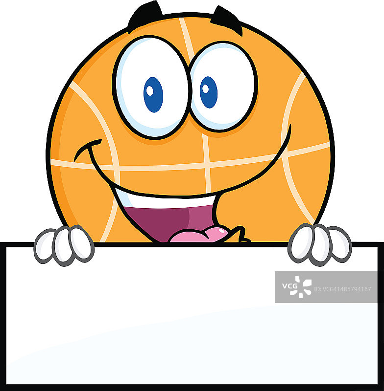 有趣的篮球在空白标志上图片素材