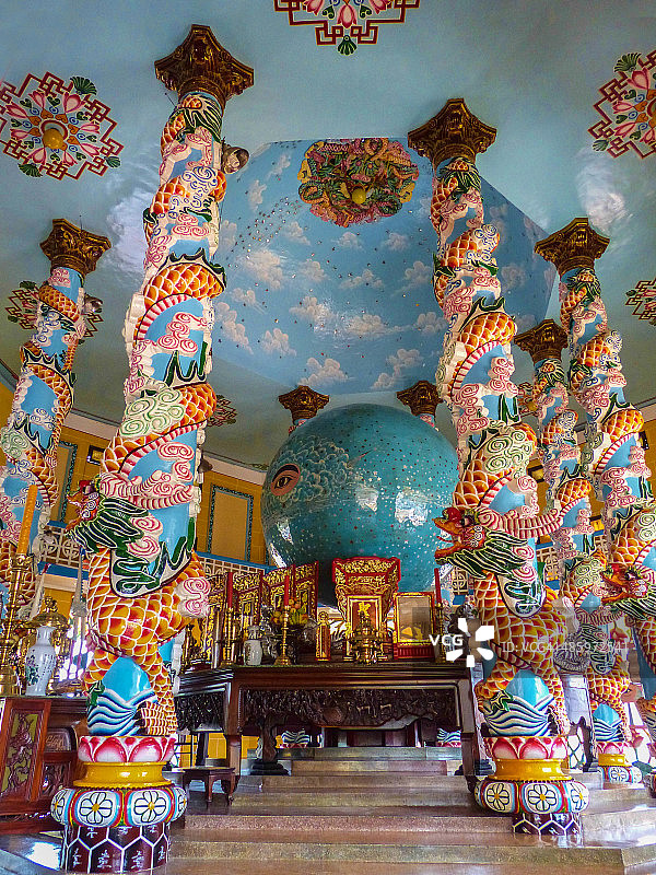 高台教圣座寺庙内部图片素材