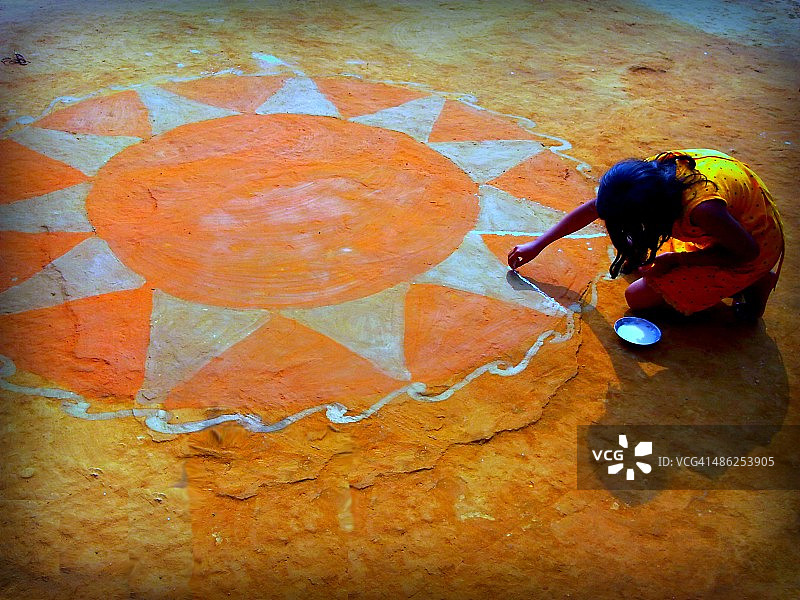 Alpona图案（Makar Sankranti节）图片素材