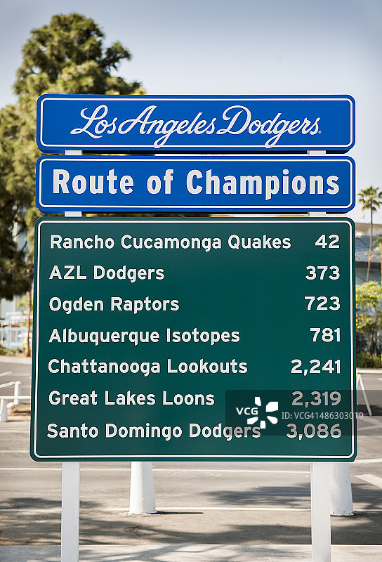 冠军之路标志，道奇体育场图片素材