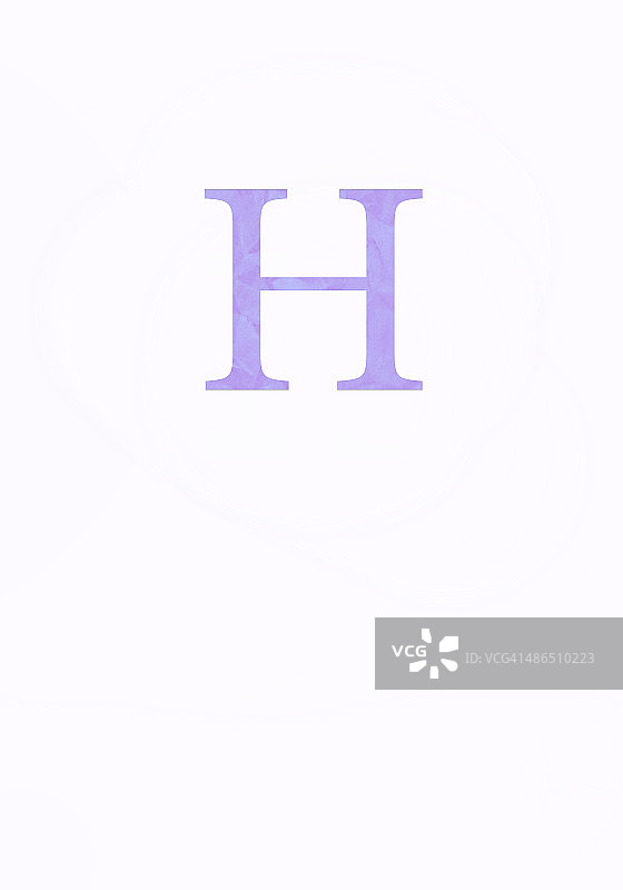 薰衣草色大写字母H剪纸图片素材