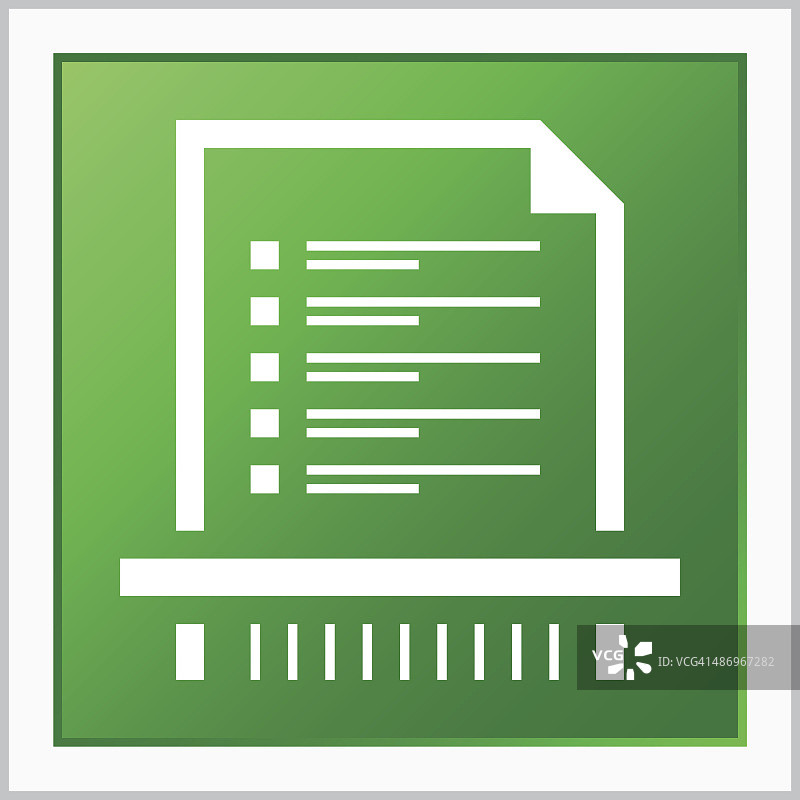 方形按钮上的文档图标图片素材