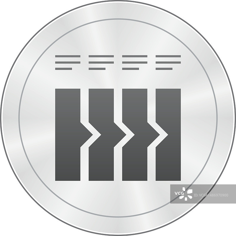 圆形按钮上的流程图图标。图片素材