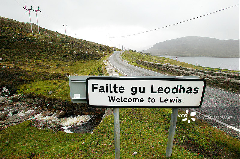 哈里斯和刘易斯边界标志图片素材