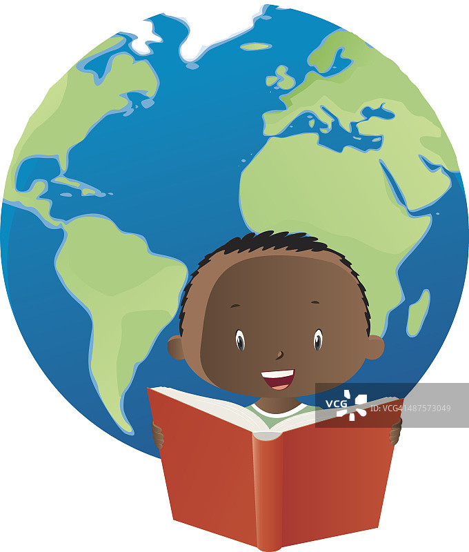 阅读书籍的男孩图片素材