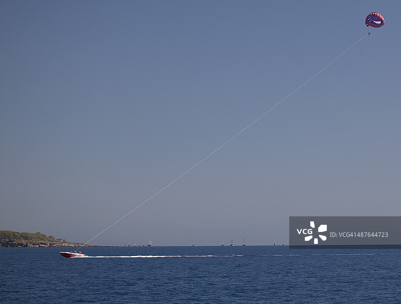 两人玩滑翔伞图片素材