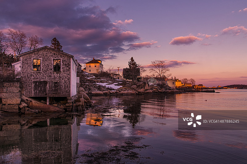斯托宁顿港的倒影图片素材