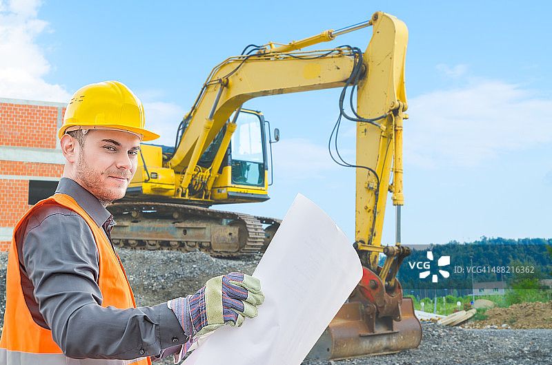 挖土机司机图片素材