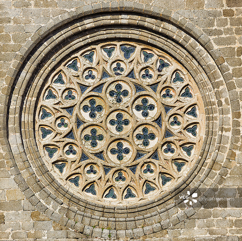 阿维拉大教堂的玫瑰窗图片素材