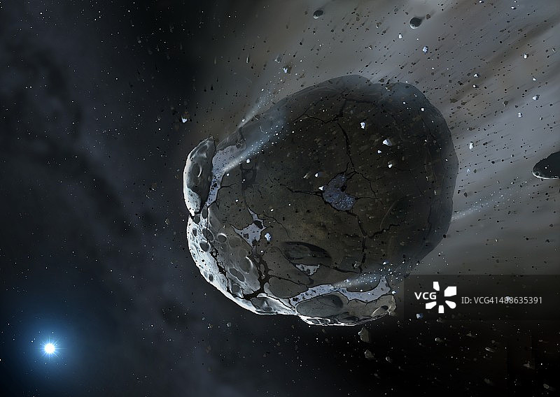 富含水的小行星艺术作品图片素材