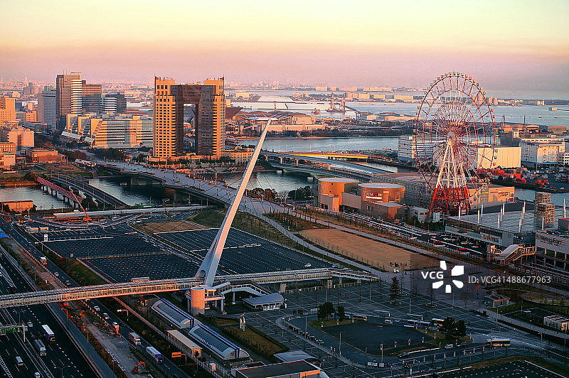 日本东京台场日落天际线图片素材