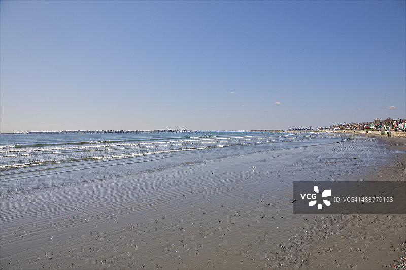 退潮时的蓝灰色海滩图片素材