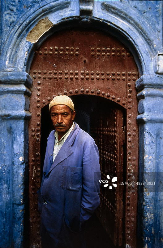 在非斯当地男人的特写图片素材