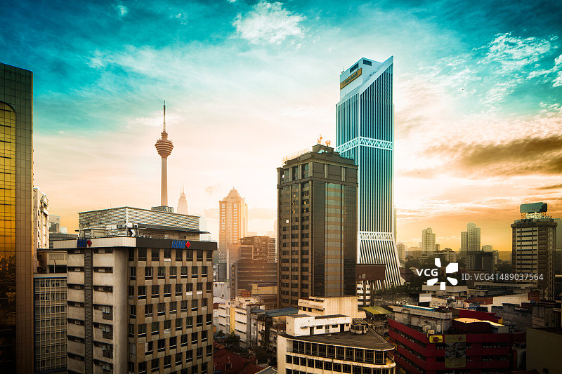 吉隆坡天际线日落景观图片素材