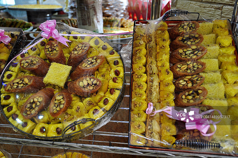 约旦佩特拉的中东糕点特写图片素材