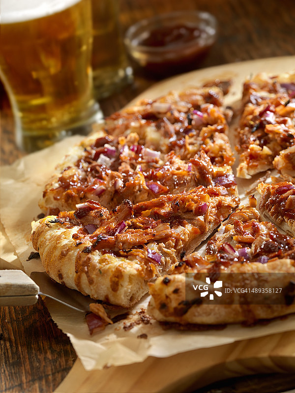 手撕猪肉烧烤披萨图片素材