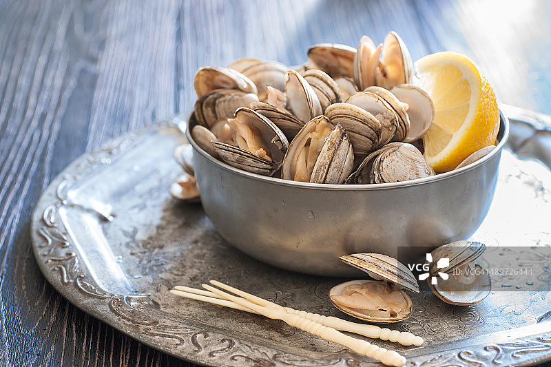 新鲜蒸蛤蜊图片素材