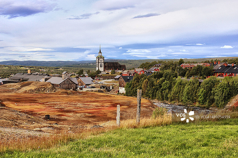 挪威勒罗斯铜矿小镇图片素材