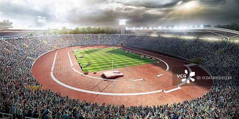 带跑道的体育场图片素材