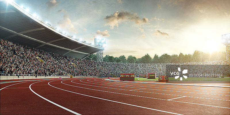 带跑道的体育场图片素材