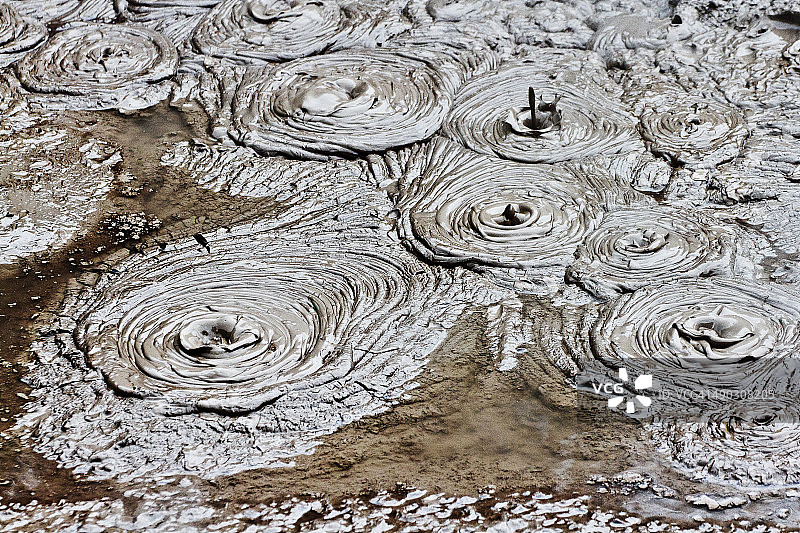 罗托鲁瓦沸腾泥浆池特写图片素材