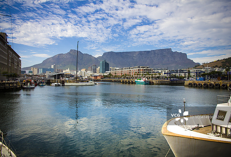 开普敦港口和桌山图片素材
