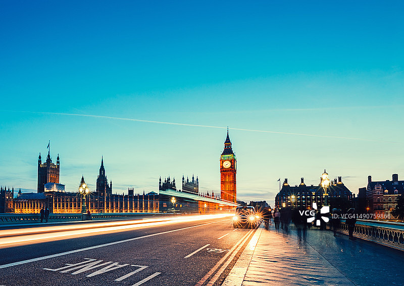 伦敦威斯敏斯特桥与大本钟图片素材