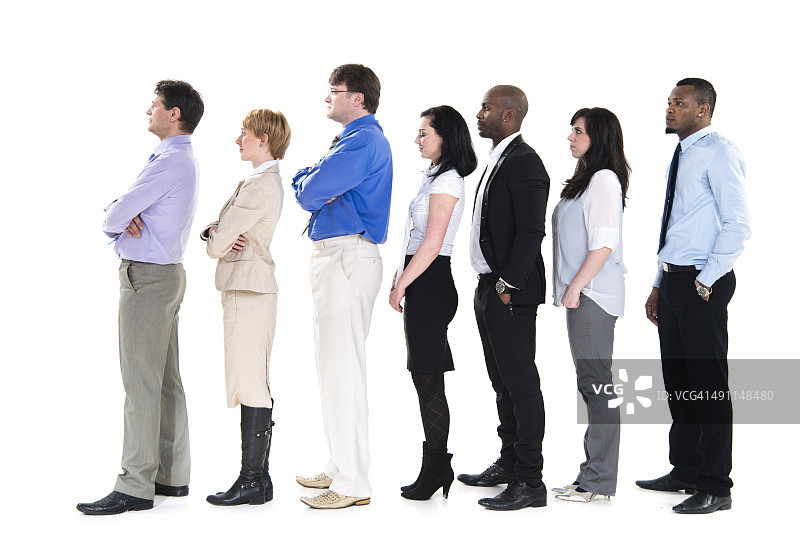 排成一行的商务人士图片素材