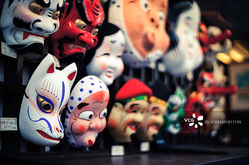 日本传统能剧面具图片素材