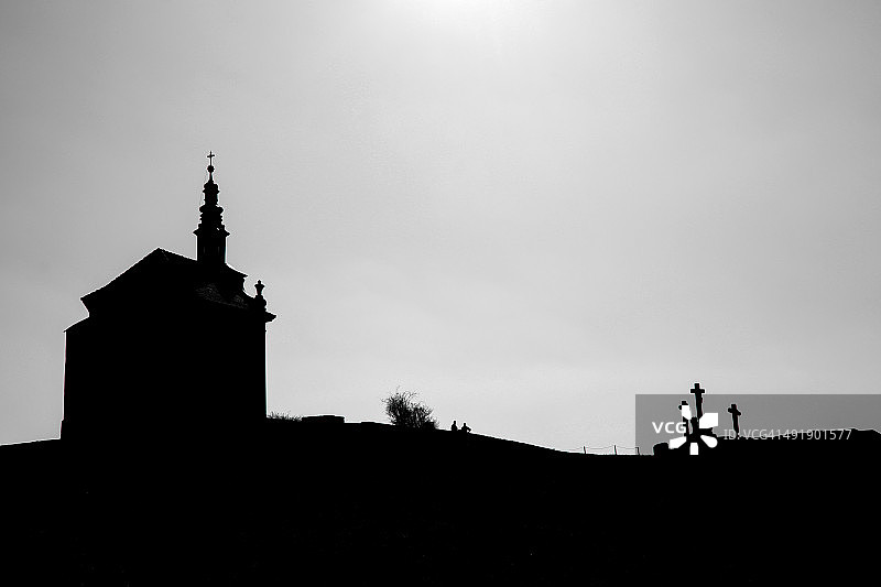 喀尔瓦略山剪影图片素材