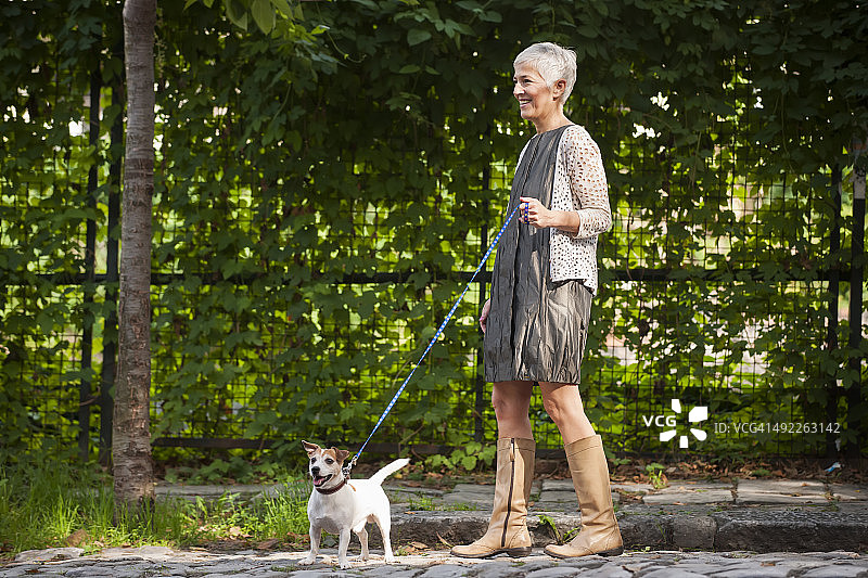 女人与狗图片素材