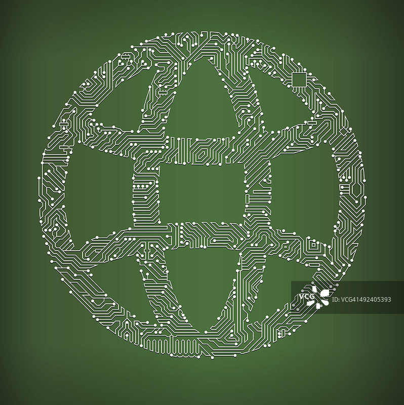 地球电路板免版税矢量艺术背景图片素材