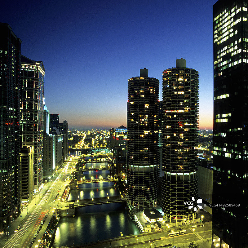 芝加哥夜景图片素材