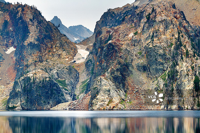 爱达荷州山羊湖瀑布景观图片素材