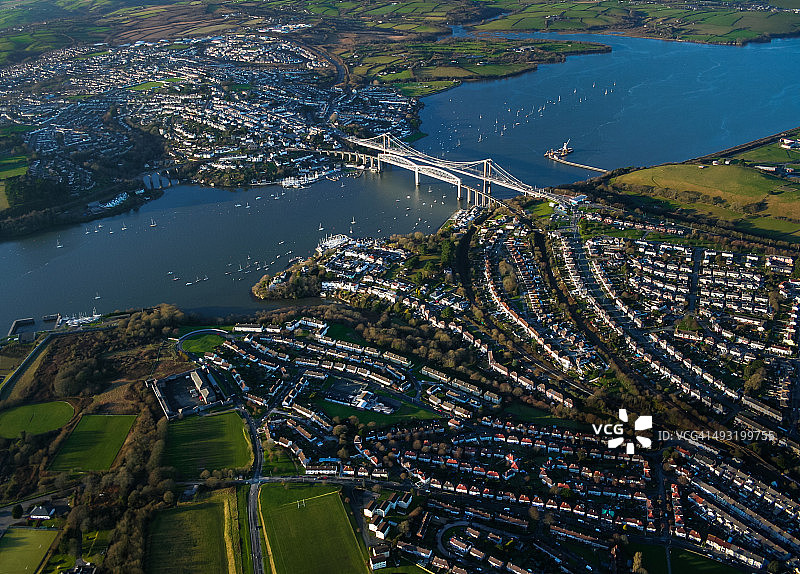 普利茅斯和索尔塔什的航拍图片素材