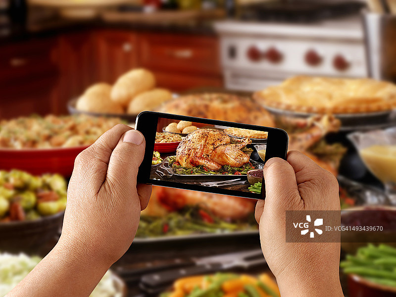 烤火鸡手机摄影图片素材
