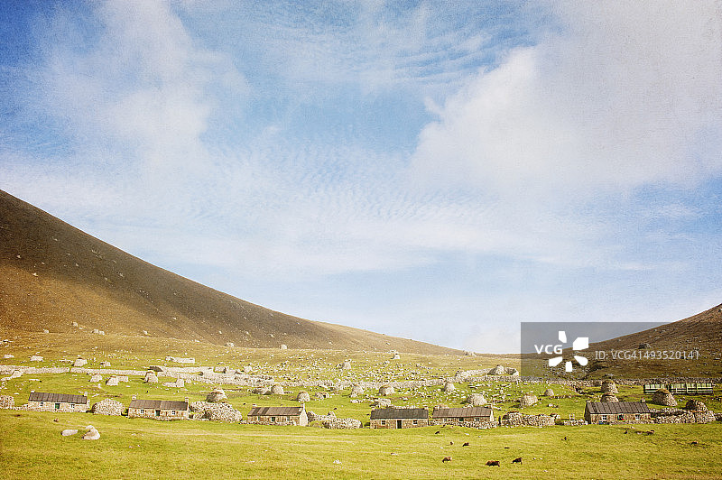 圣基尔达岛的偏远村庄图片素材