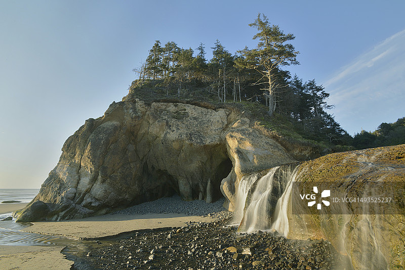 俄勒冈海岸瀑布图片素材