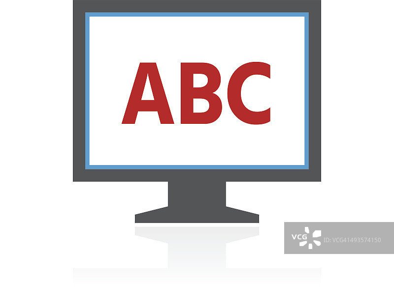 电脑显示器图标上的白色背景。——ColorSeries图片素材