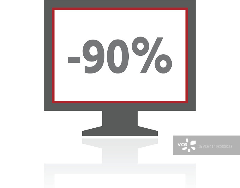 电脑显示器图标上的白色背景。——ProSeries图片素材