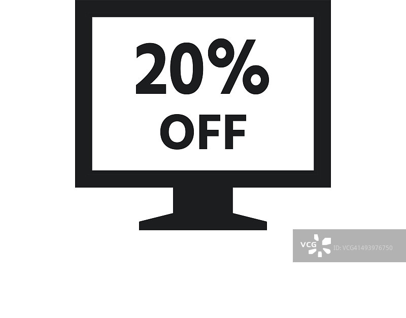 电脑显示器图标上的白色背景。——SingleSeries图片素材