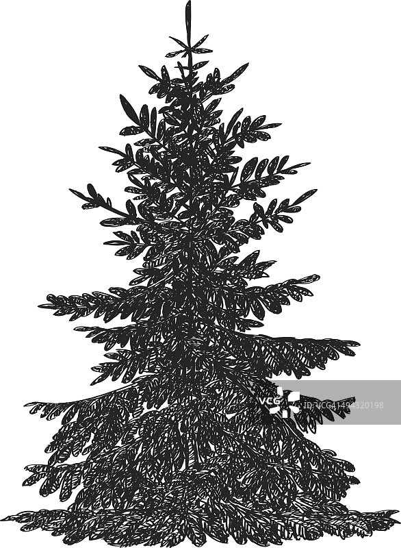 松树绘画图片素材