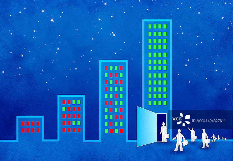 企业部门就业机会增长（示意图）图片素材