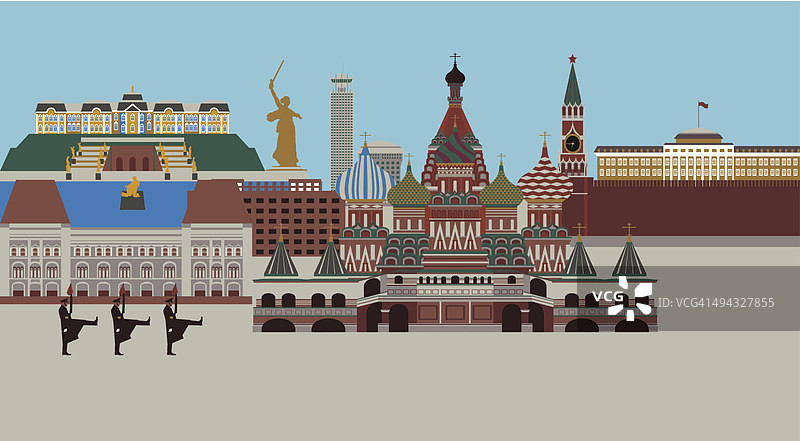俄罗斯热门旅游景点插图图片素材