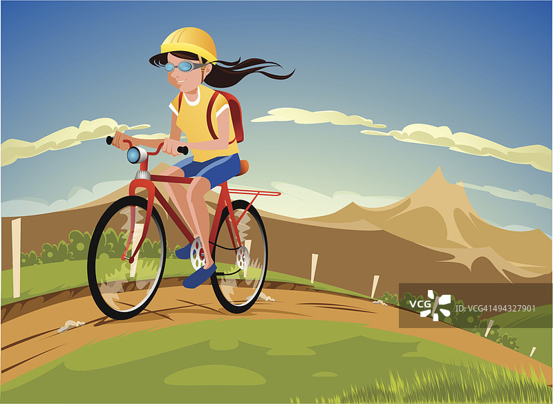 女子山地自行车运动图片素材