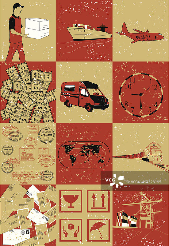 航运业的蒙太奇图片图片素材