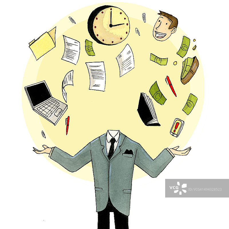 熟练的商人兼顾生活中的不同方面图片素材