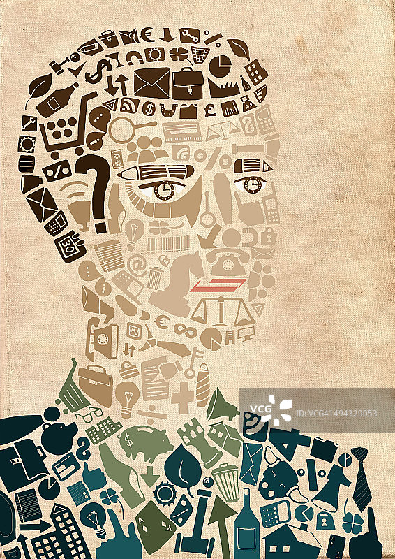 彩色背景上的人形集体生活方式图片素材