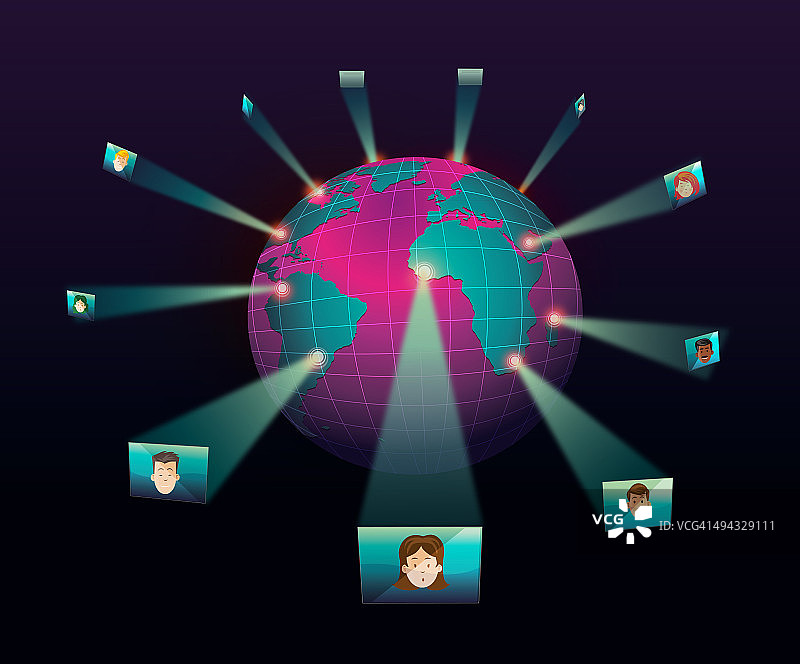 代表人类网络的地球图片素材